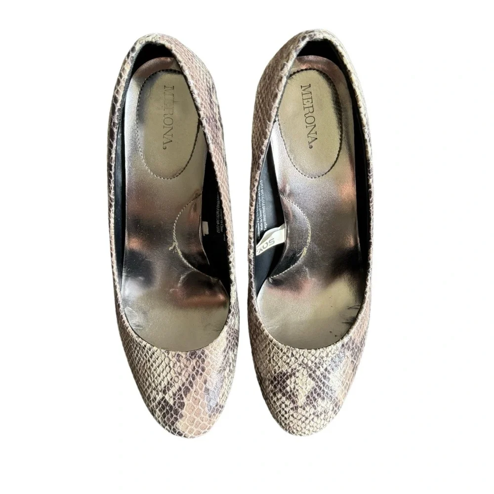 Merona Faux Snakeskin Heels Size 10 - Picture 4 of 6